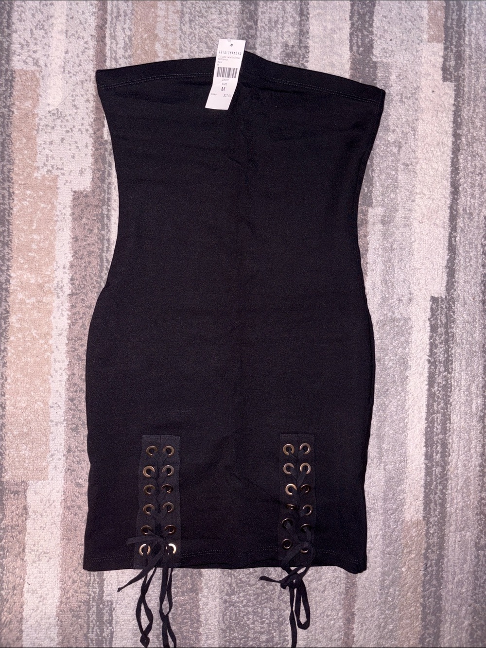 Fashion Nova Black Lace-Up Mini Dress